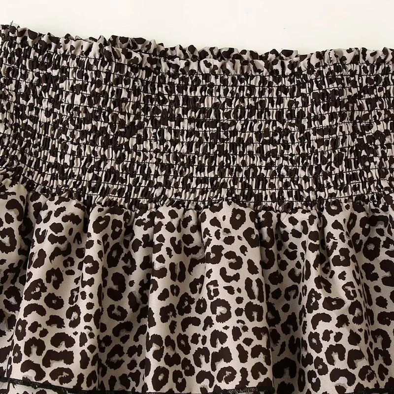 Leopard Ruffle Skort