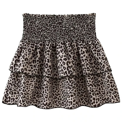 Leopard Ruffle Skort